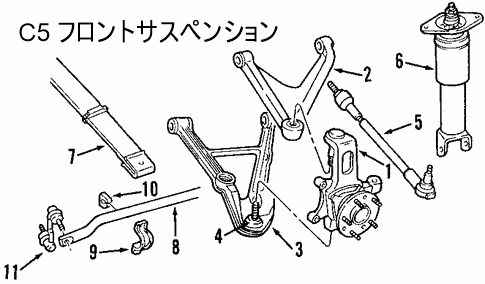 商品番号/6333　C5　コルベット　サスペンション((イラストにてお問合せ下さい　純正/社外品お探しします;