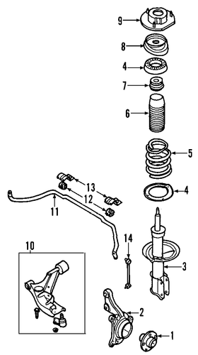 商品番号6671/シボレー　HHR(足回りの異音の原因?エンドリンク/スタビマウントブッシュ);