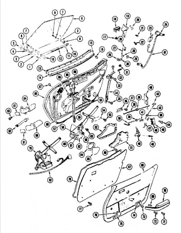 商品番号/6372 コルベットC3 1978~82年 外装 ドア関連パーツ (イラストにてお問合せ下さい 純正/社外品お探しします)