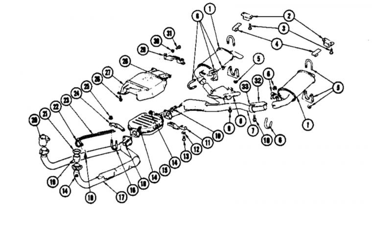 商品番号/6374 コルベットC3 1978~82年 マフラー関連パーツ (イラストにてお問合せ下さい 純正/社外品お探しします)
