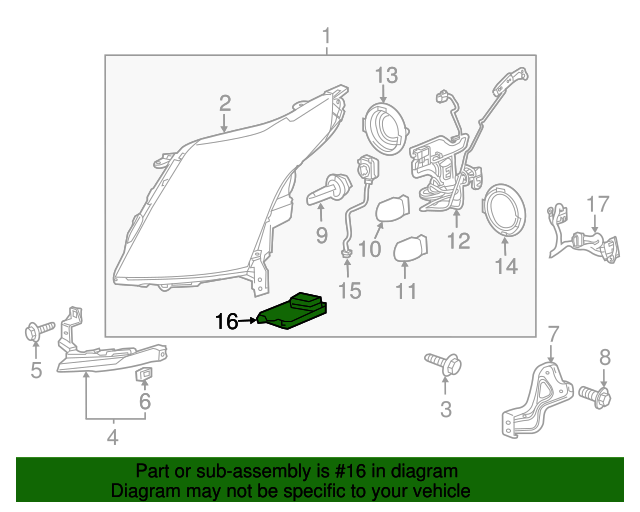 商品番号6660/HID HEADLAMP COMPONENTS - GM (22785848)バラスト(1個)キャデラックSRX