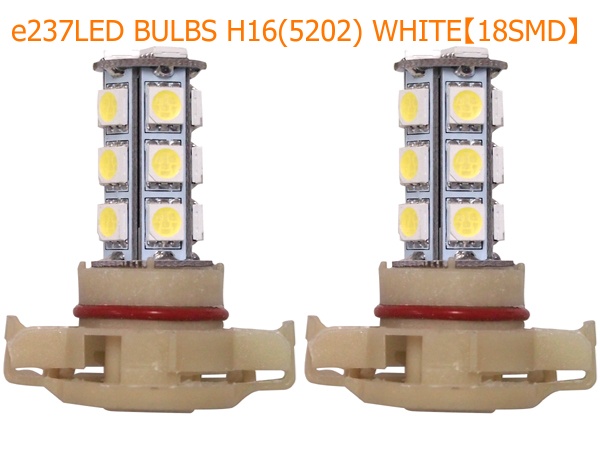 商品番号6652/LED BULBS H16(5202) WHITE【18SMD】/e339　GM純正 H16バルブアダプター;